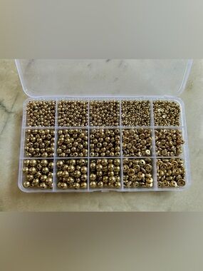 Gold Metal Bead and Spacer Kit - Mixed Sizes